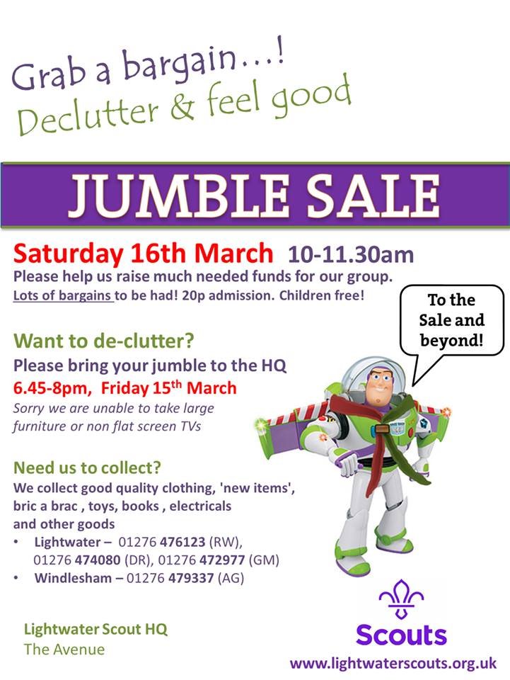 Scout Jumble Sale March 16